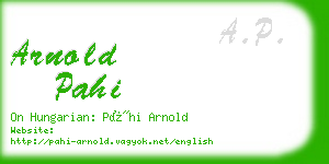 arnold pahi business card